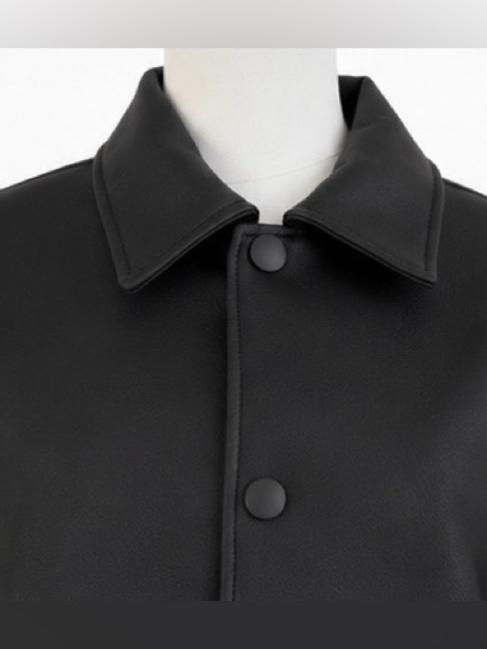 ASOS DESIGN Black Faux Leather Longline Coat Jacket Size M - Picture 4 of 9